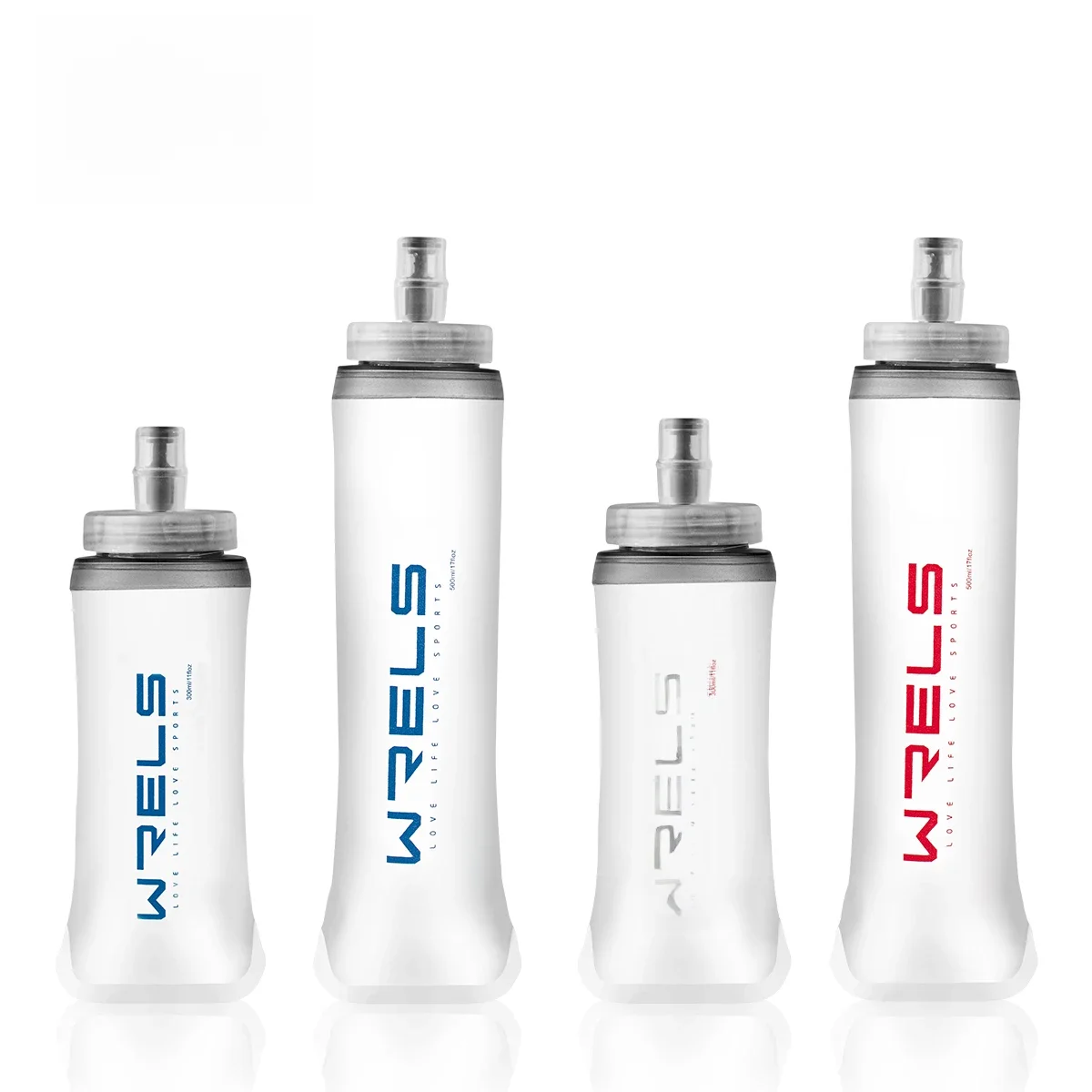 WRELS Sport-Wasserflasche, weiche Flasche, zusammenklappbar, 500 ml, TPU, BPA-frei, Lauf-Trink-Marathon, faltbare Silikon-Wasserflasche, Frostin