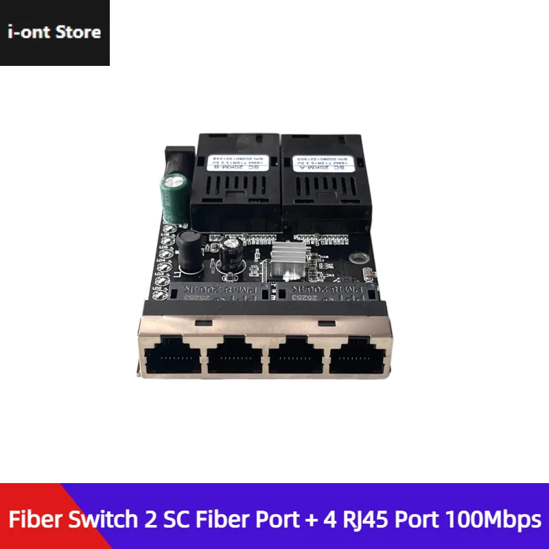 

2-портовый оптоволоконный коммутатор SC, 4-портовый гигабитный Ethernet-коммутатор RJ45, медиаконвертер 1000 Мбит/с для расширения сети