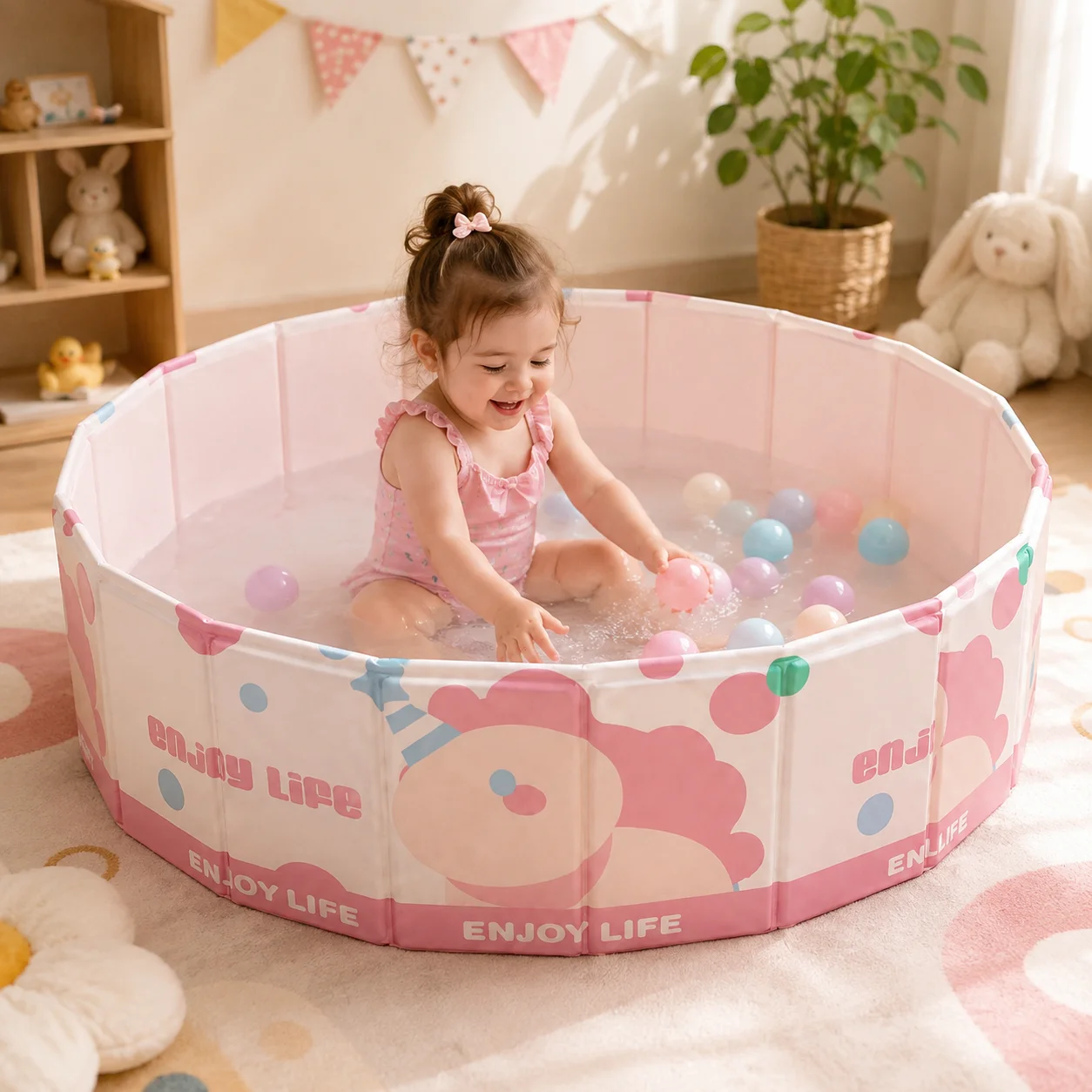 Foldable Ball Pit Pool Portable Indoor Outdoor Water Play Pool Inflatable Free Standing Foldable Swimming Pool
