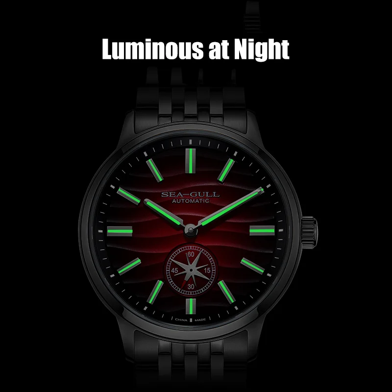 Seagull Natural Series 39.5mm Men\'s Watch Automatic Mechanical Watches Luminous Stainless Steel Sapphire Bracelet 2025 New 6180