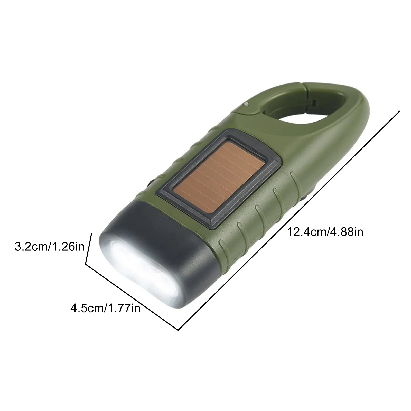 Skywolfeye 4pc Solar Powered Flashlight Hand Crank Led Emergency Pocket Flashlight Clip on Backpack for Camping Climbing Hiking