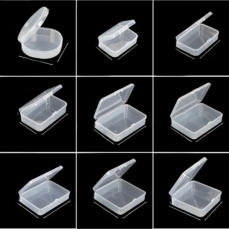 20/5 sztuk Mini przedmioty organizatorzy pojemnik do przechowywania pudełko do pakowania prostokąt plastikowa biżuteria na kolczyki pierścionki koraliki część zbierająca — zdjęcie 2