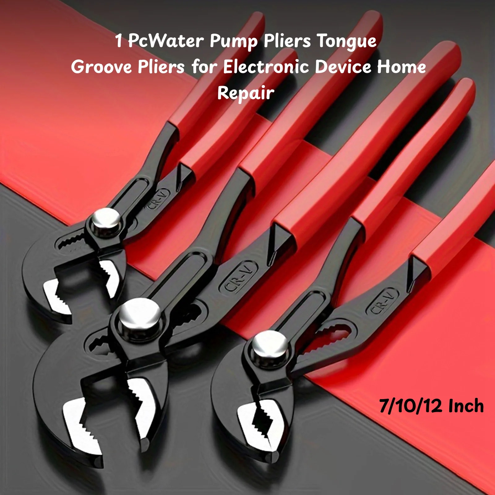 1 كماشة مضخة مياه اللسان والأخدود كماشة مقبض مريح تصميم قابل للتعديل للأجهزة الإلكترونية إصلاح المنزل 7/10/12 بوصة #1