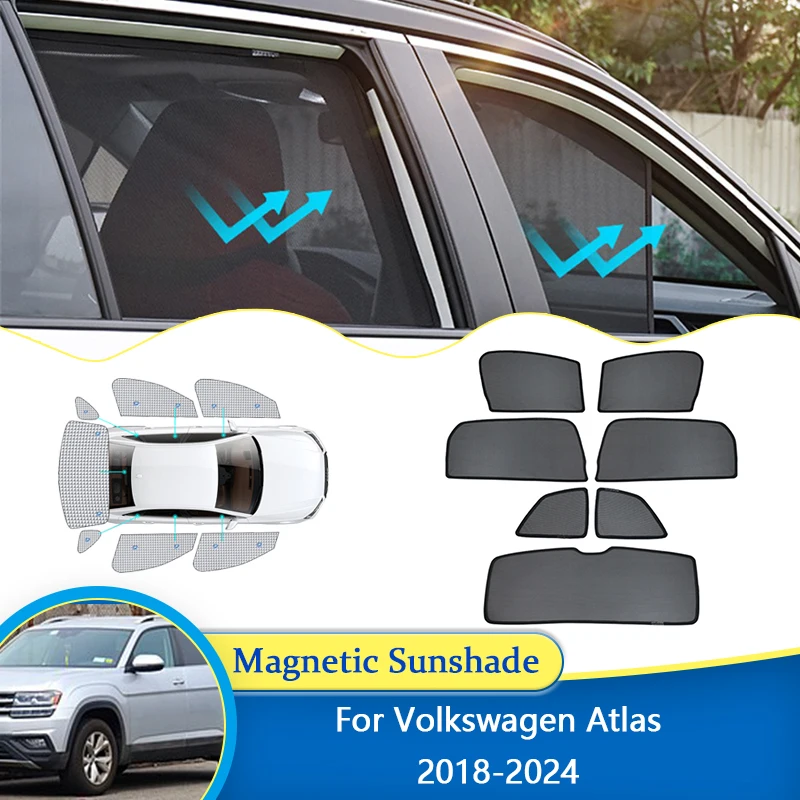 

For Volkswagen Atlas VW CA1 2018 2019 2020 2021 2022 2023 2024 UV Protection Shield Window Sunshade Visor Windshield Magnetic