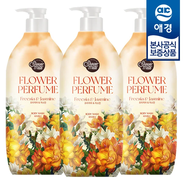 [Aekyung] shower mate flower parfum body shower yellow 900g x 3 pieces