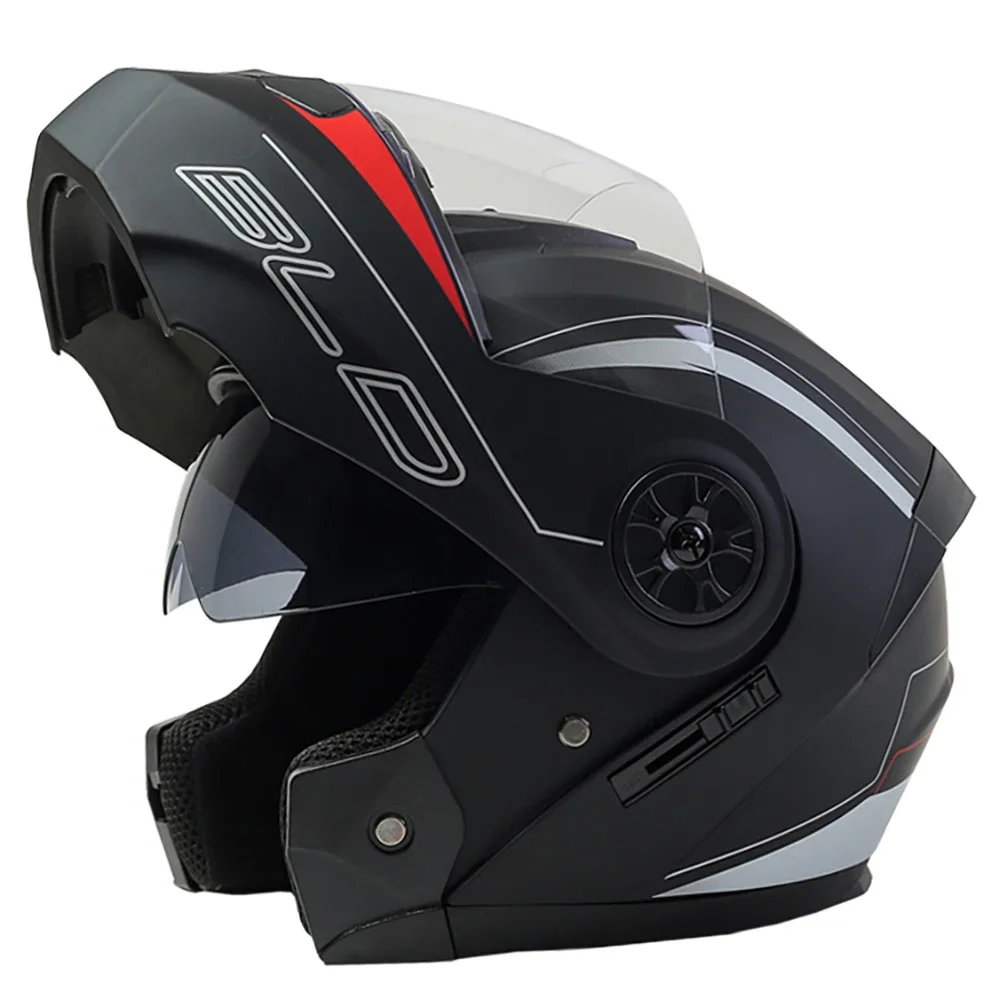 BLD – casque de Moto modulaire à double lentille, casque de sécurité rabattable pour descente, course de Motocross professionnelle, intégral
