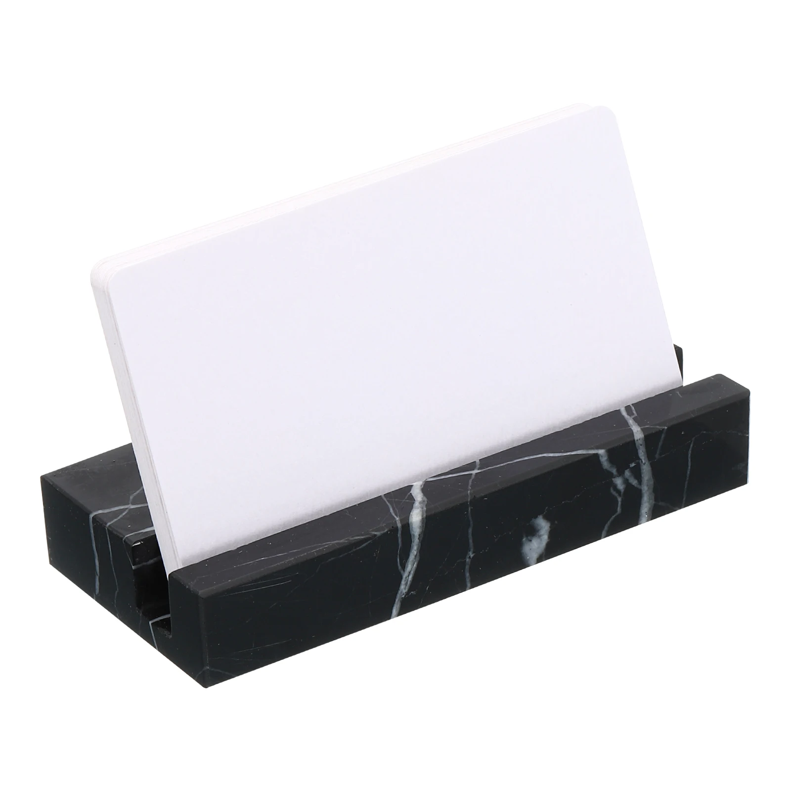 1/2Pcs Business Card Holder for Desk Marble Business Card Holders Stone Card Stand Organizer Cards Display for Office Exhibition