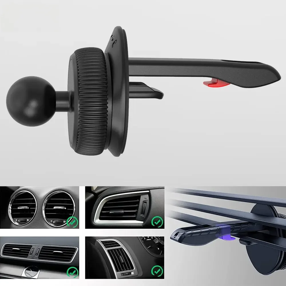Base universal para suporte de telefone para carro, cabeça esférica de 17mm para ventilação de ar do
