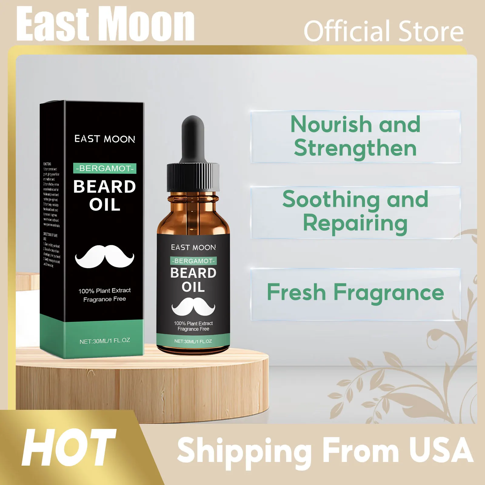 Aceite nutritivo para Barba para hombre, cuidado de ajuste, Reduce la pérdida, fortalece, suaviza, previene el Frizz, mejora la nutre, promueve el crecimiento de la barba