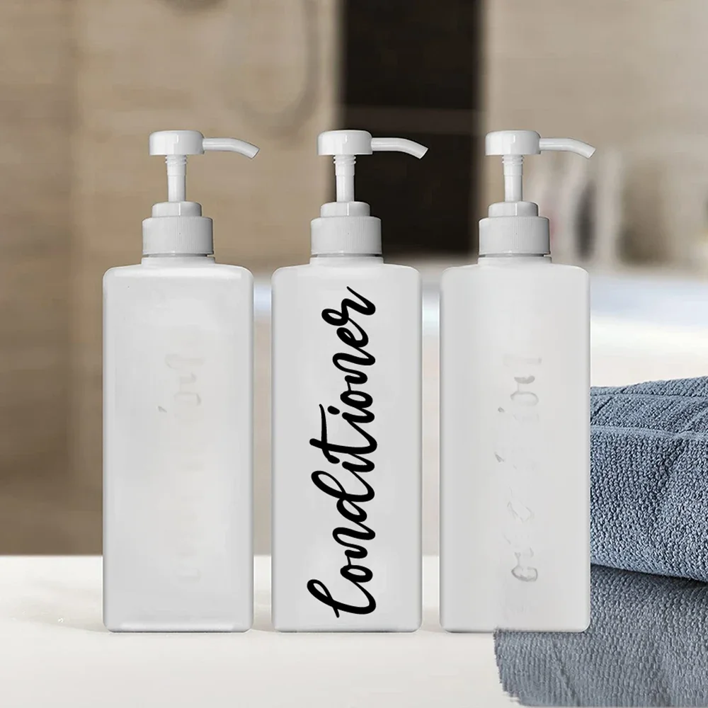 Autocollants pour bouteilles de douche, shampoing, après-shampooing, citations de lavage du corps, étiquettes de salle de bains, décalcomanies d'art en vinyle, décor de salle de douche