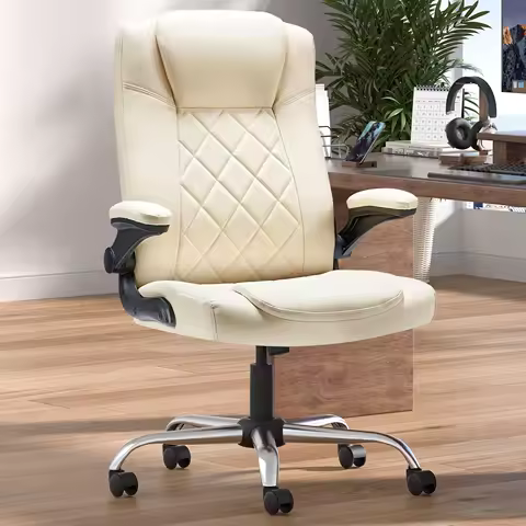 Executive Office Chair Home Desk Chair w/Lumbar Support, Adjustable PU Leather,Idea Christmas Furniture Gifts