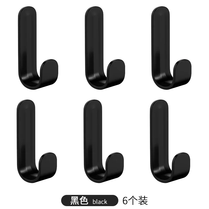 6Pcs Strong Self-Adhesive J-hook Waterproof Adhesive Hanging,Bathroom Towel Key Kitchen image 3
