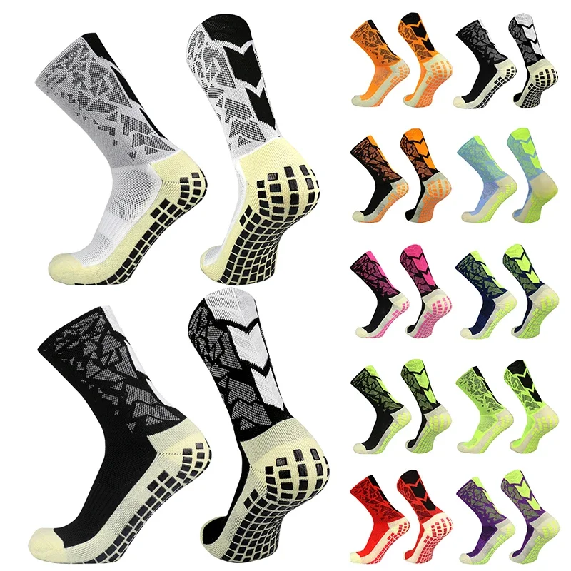 Chaussettes de Football antidérapantes en Silicone Takraw hommes femmes Sport basket-ball Grip chaussettes de Football