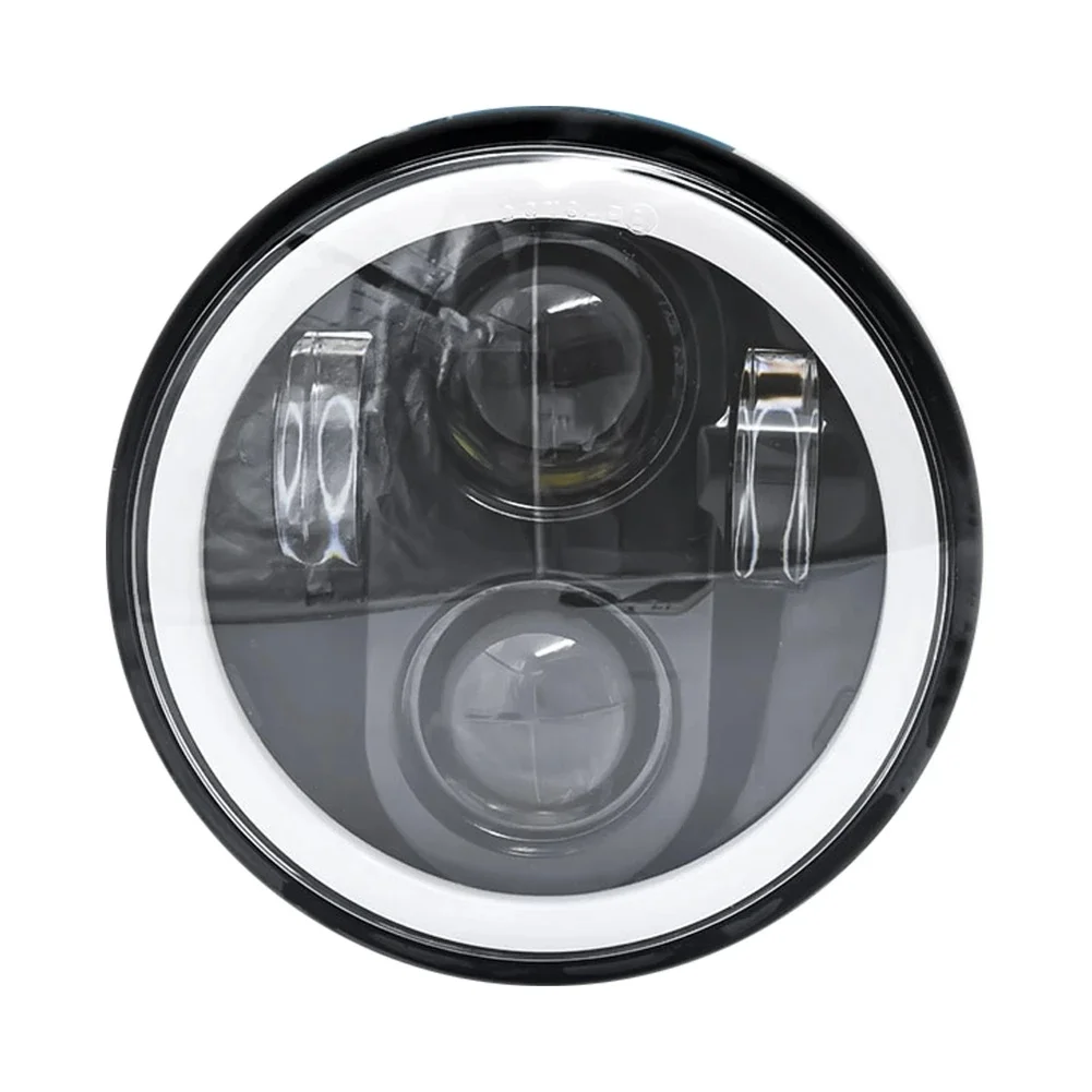 Reflektor LED 5,75, reflektor motocyklowy 5-3/4 z białą Halo DRL do Harley Sportster Iron 883 Dyna Street Bob — 2