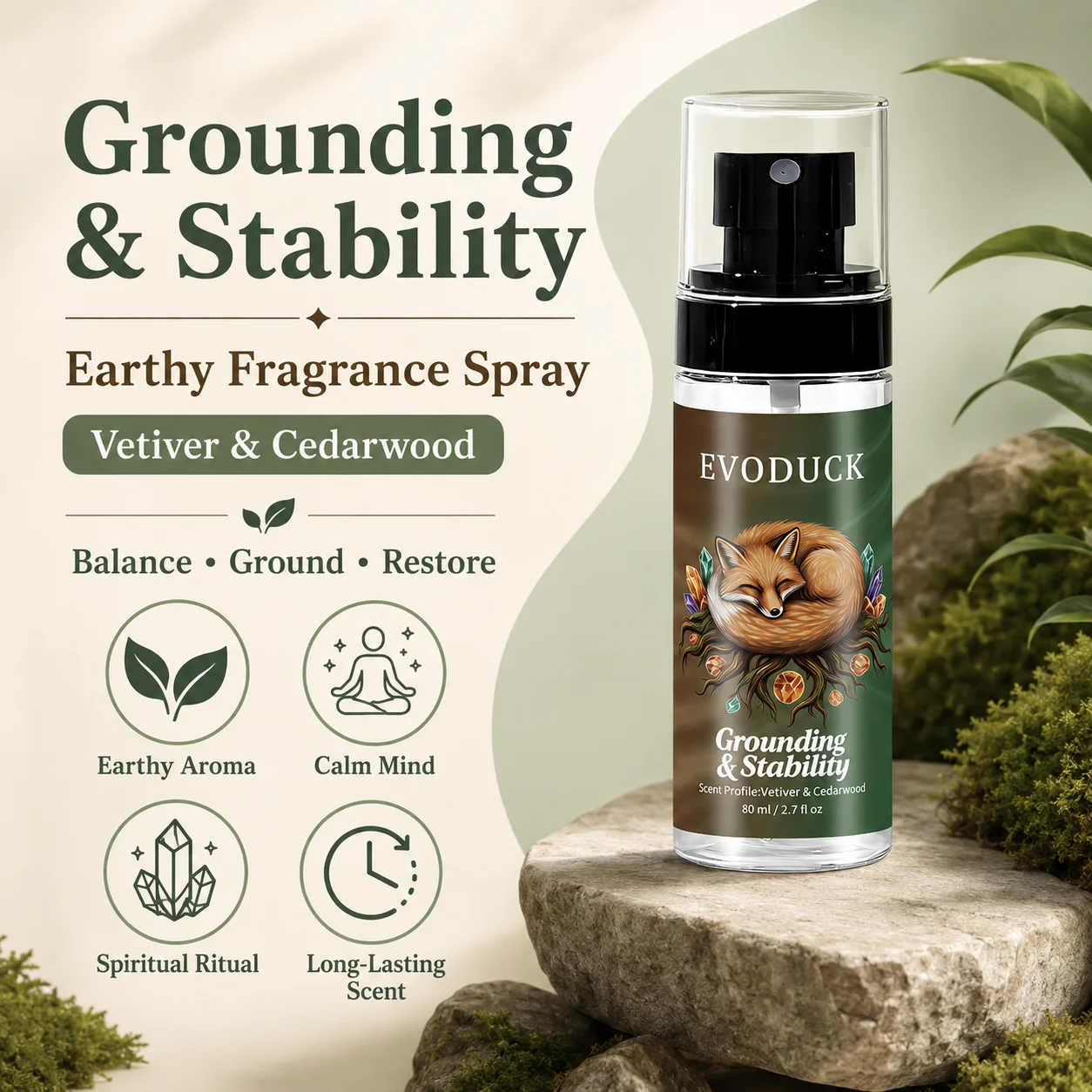 

Spiritual Room Spray Vetiver Cedarwood Grounding Aura Mist Stability Aromatherapy Linen Spray Meditation Home Decor Gift Women