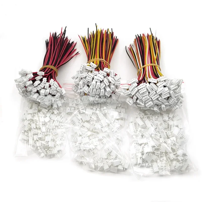 100 ZESTAWÓW PH2.0 Mini Micro JST 2.0mm PH 2/3/4/5/6/7/8/9/10/12Pin Złącze wtykowe z przewodami Kable 100MM 26AWG — zdjęcie 2