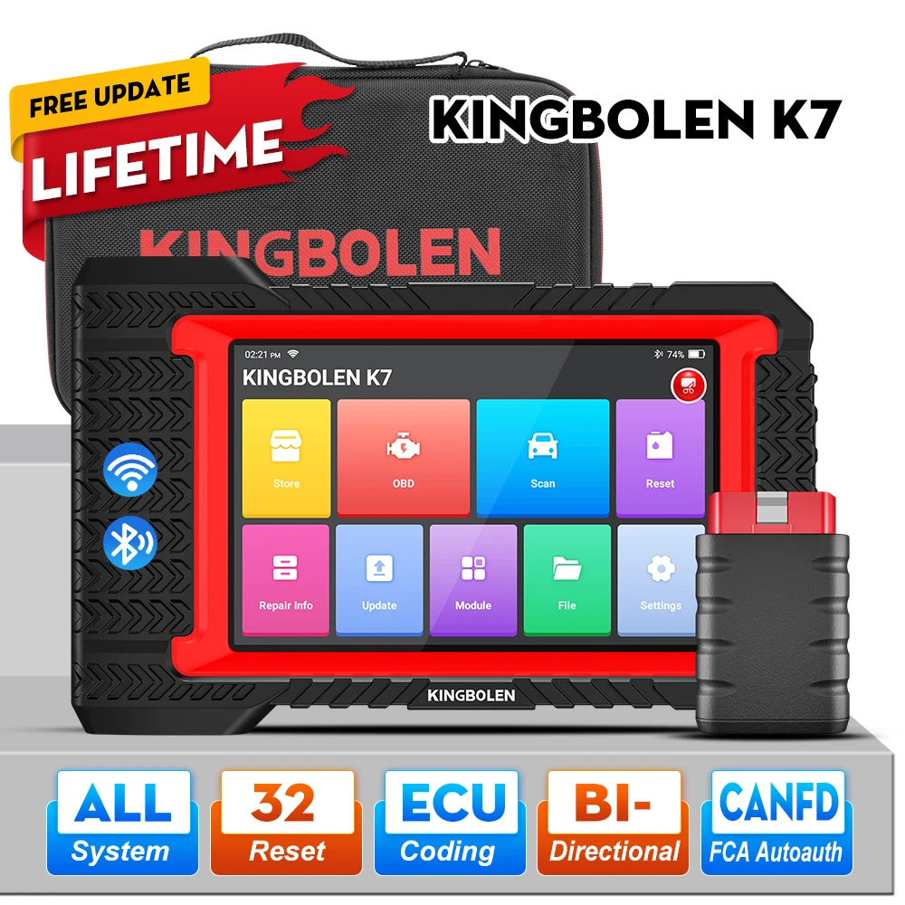 KINGBOLEN K7 ALL System Diagnostic Tool ECU Coding bi Directional AF Reset 28 Resets lifetime free update