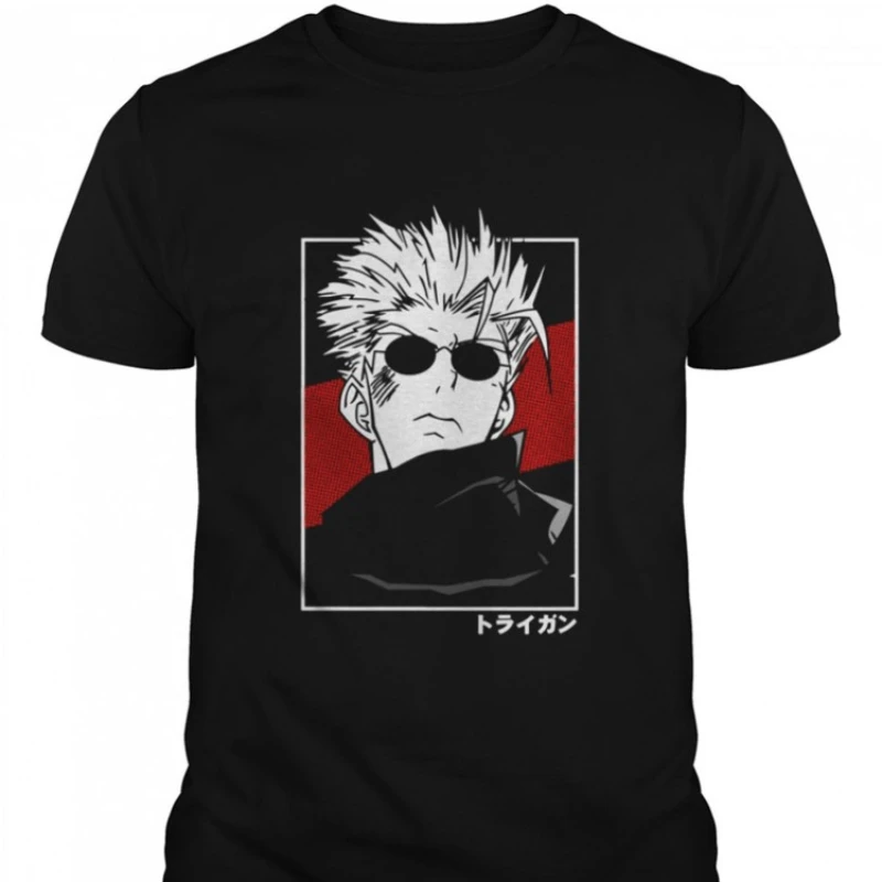 

Cold Face Trigun Not Now Shirt Simple Pure Cotton Men's Short Sleeved T-shirt Casual and Versatile Loose and Comfortable Street