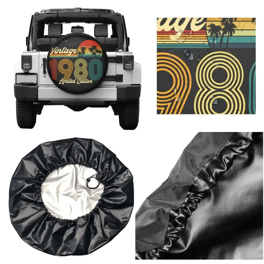 Vintage 1980 Limited Edition Spare Tire Cover for Suzuki Mitsubish Car Wheel Protectors 14 Inch 15 Inch 16 Inch 17 Inch