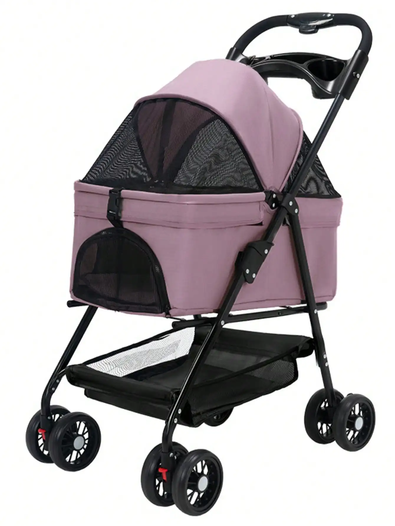 Image of Haustier-Kinderwagen für Katzen und Hunde, Teddy-Baby-Kinderwagen, leichter und faltbarer Kinderwagen für kleine Haustiere.