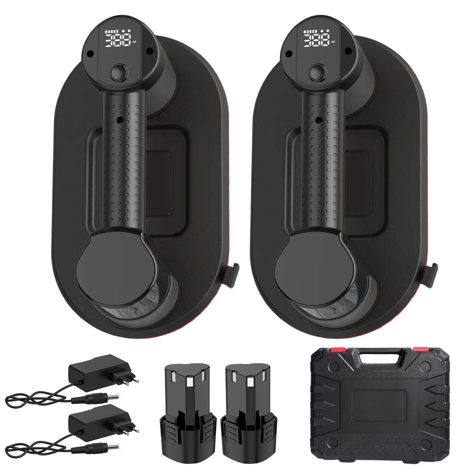 Lot de 2 ventouses électriques neuves à aspiration sous vide, capacité de charge de 300 kg, robustes, 8 pouces, pompe à air, outil de levage pour verre et carrelage