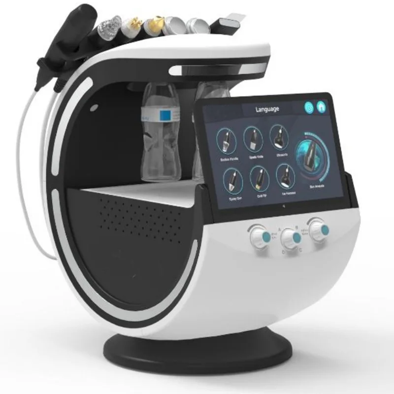 New Version Smart ice Blue 7 In 1 Hydro Oxygen Machine For Deep Cleaning Skin Care Skin Rejuvenation With Skin Analyzer