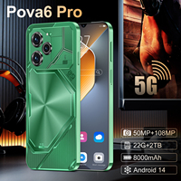 Global Pova 6 Pro Smartphone 7.3HD Screen 22G+2T Android14 10core 8000Mah Cellulare Dual Sim Face Unlocked 5GMobile Phone NFC