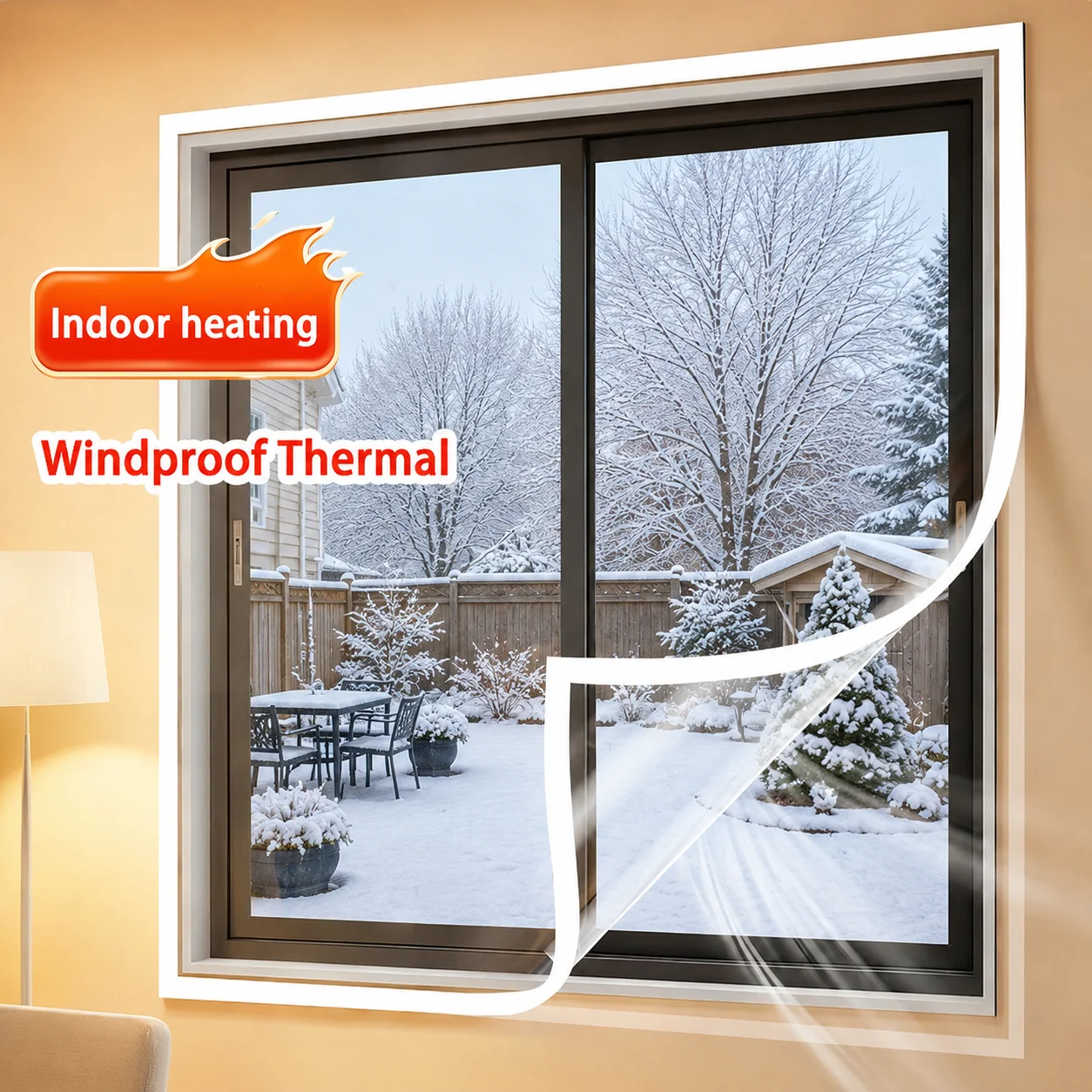 Clear EVA Window Insulation Film Kit, Self-Adhesive No-Drill Draft Blocker, Removable Transparent Cover for Home Windows