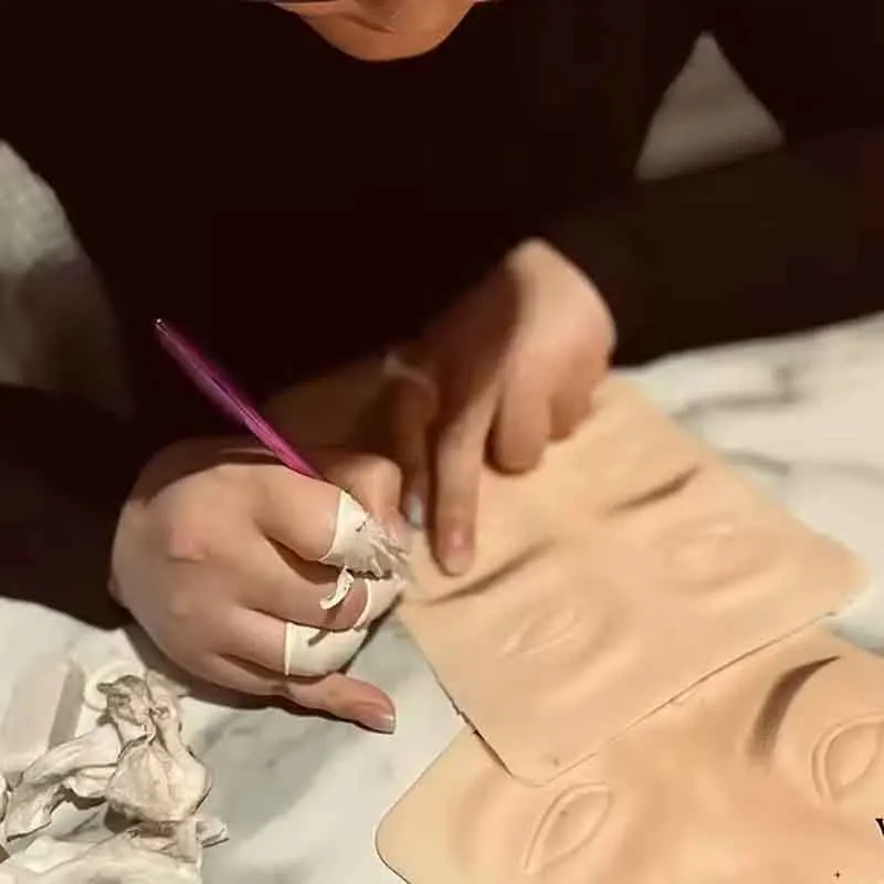 Silicone Tattoo Practice Skin Set Face Eye Lip Eyebrow Training Board Reusable PMU Microblading Makeup Practice Tool