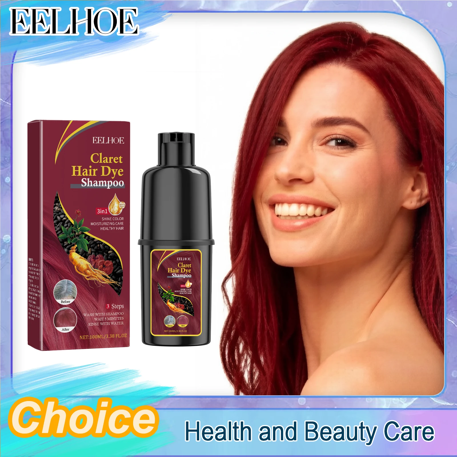 

Шампунь для окрашивания волос 3-в-1: отбеливание, затемнение, восстановление, уход за сухими волосами, питание корней, восстановление, удобство в использовании, для мужчин и женщин, уход за окрашенными волосами