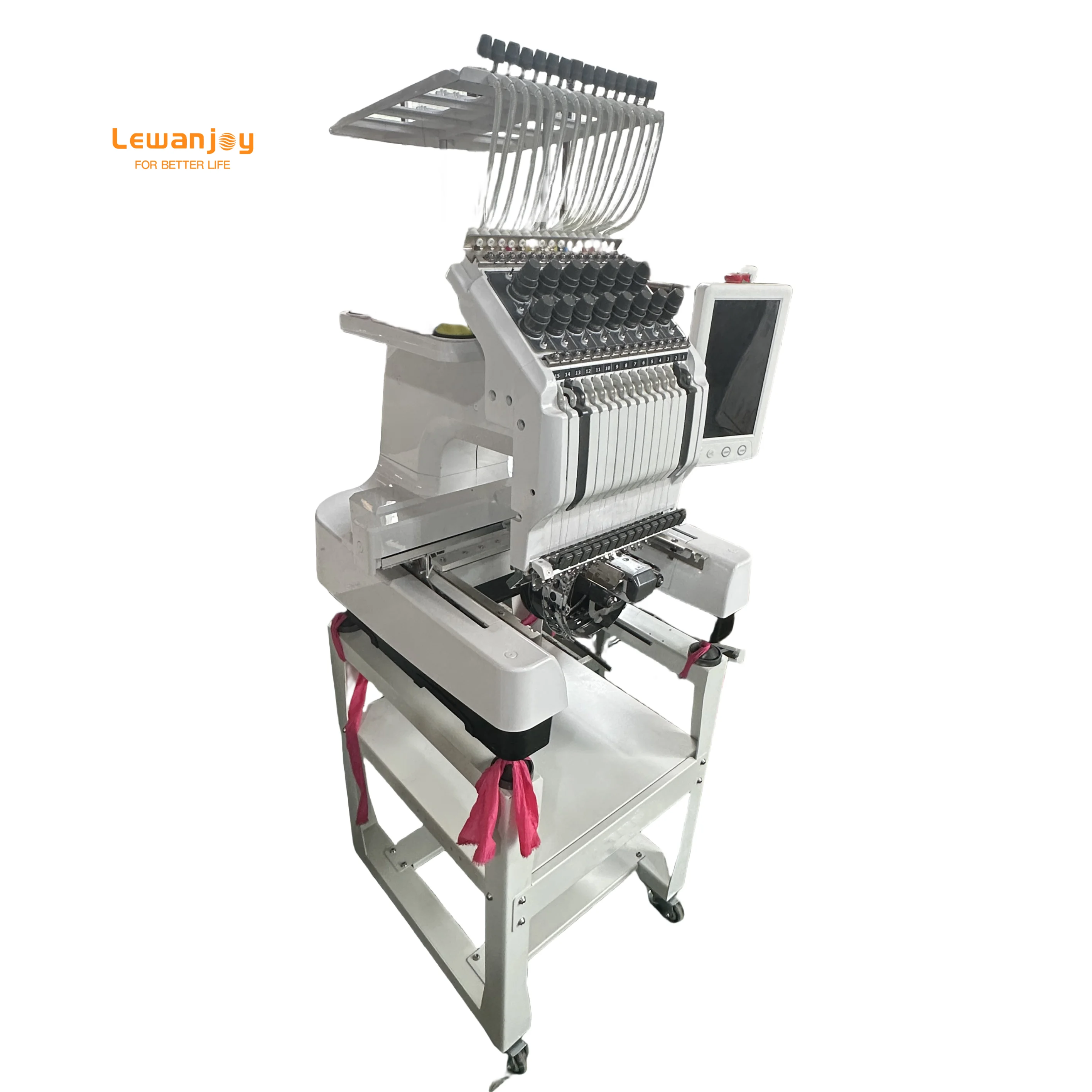 

Lewanjoy Simple Small Single Head Commercial 15 Needles 240*400mm Embroidery Machine Shirts Garments Caps household Use CE