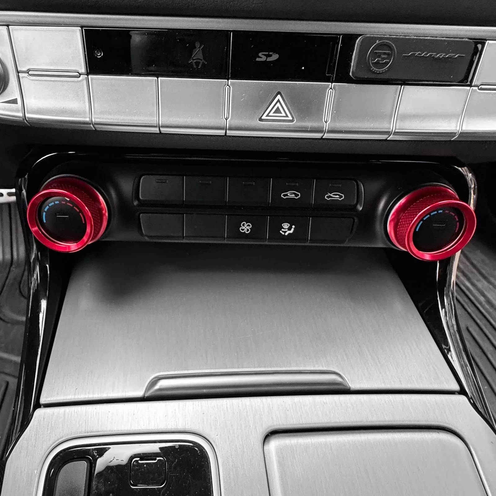 Pokrywa pokrętła klimatyzacji samochodowej Przełącznik sterowania Pierścień wykończeniowy do Kia Stinger 2018-2023 Udekoruj akcesoria — 2