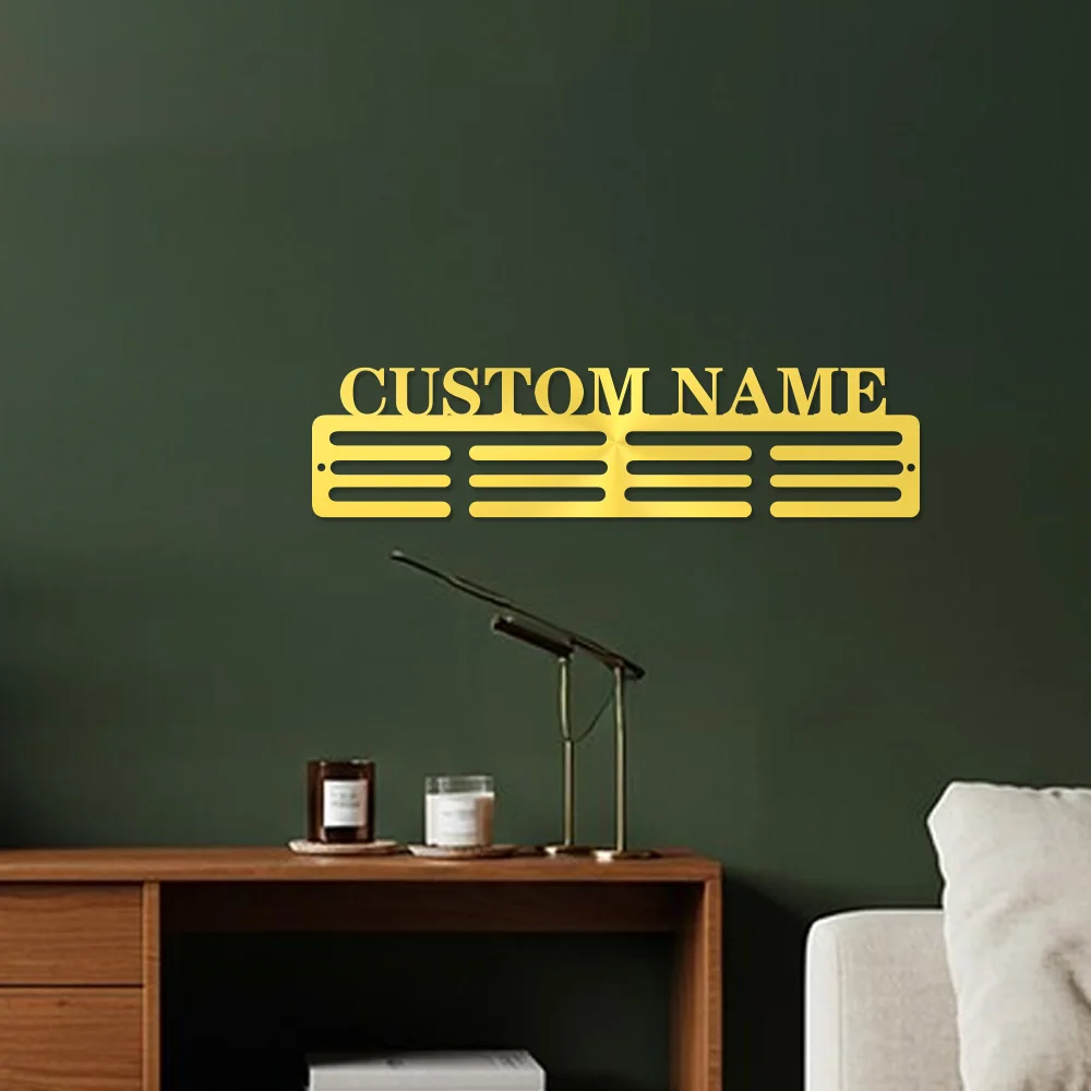 Personalized Metal Medal Rack Custom Sports Medal Holder Wall Display Organizer for Medals & Ribbons view 5
