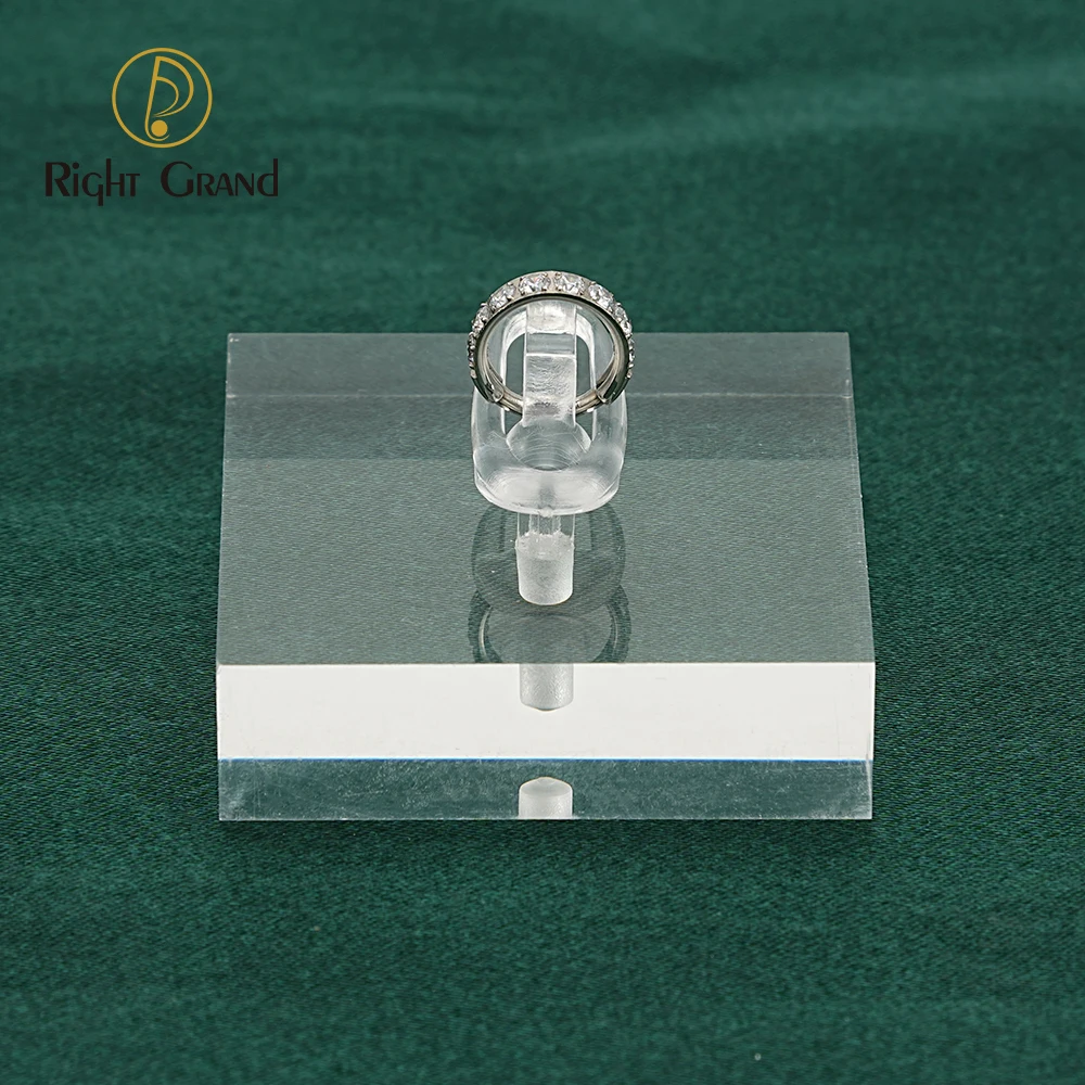 Clear Polished Acrylic Square Jewelry Display Holder Stand for Nose Ring Clicker Hoop Earring Piercing
