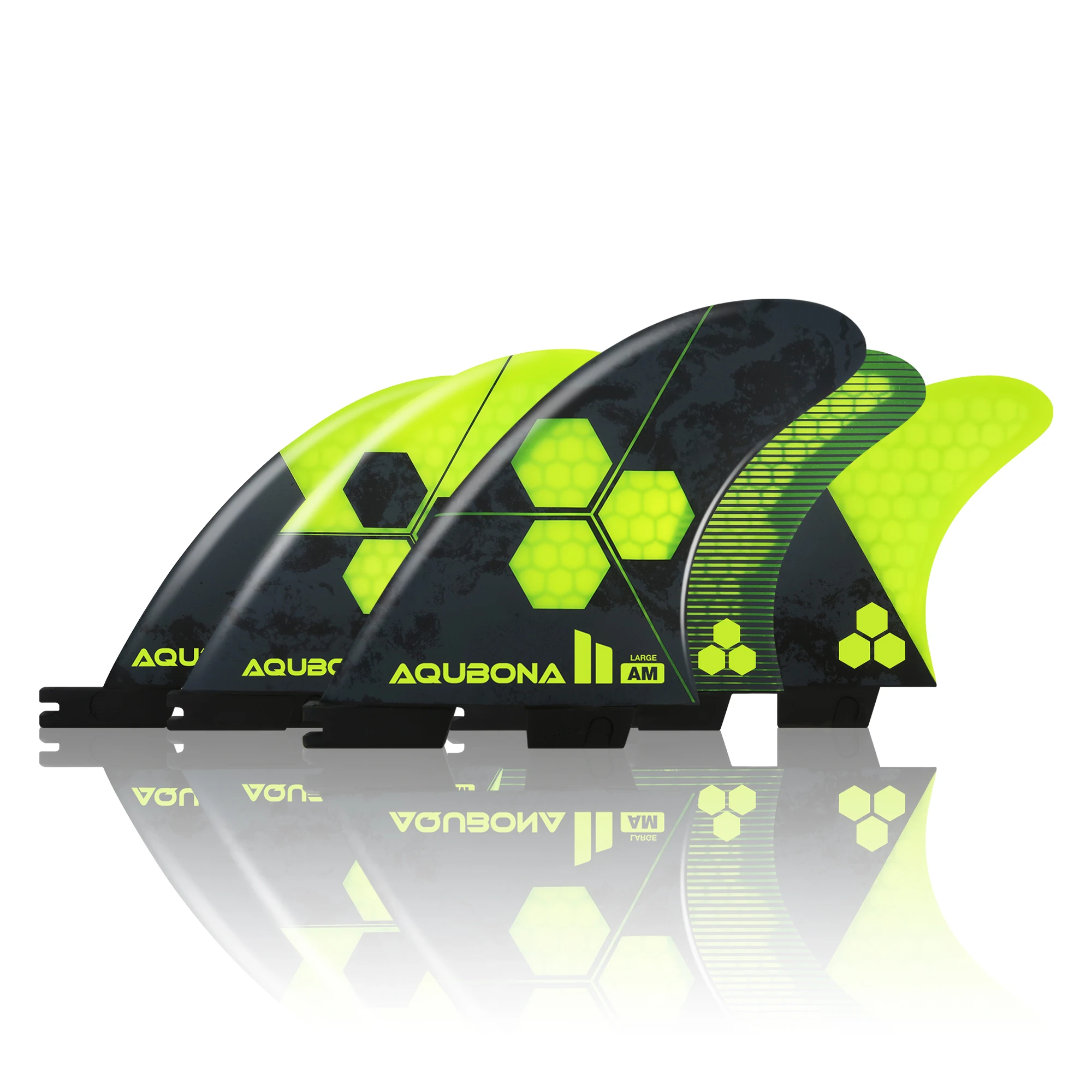 AQUBONA Surfboard Fins Honeycomb Fiberglass Performance Twin,Thruster (3 Fins)  Quad 5 Fins Single Tab or Twin Tab Size