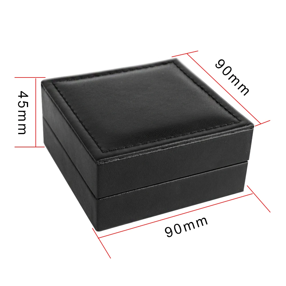 9*9*4.5Cm Kualitas Tinggi Elegan Organizer Kotak Hadiah Busa Pad Kulit Hitam Saku Menonton Kotak Penyimpanan