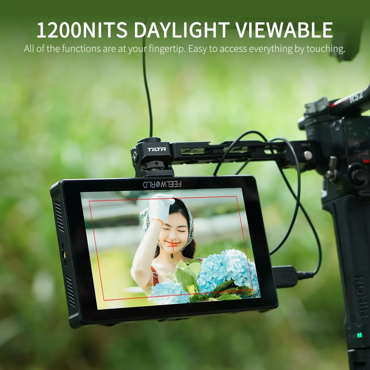 Ekran dotykowy o wysokiej jasności FEELWORLD F7 Plus 7 cali 1200 nit Monitor polowy do lustrzanek cyfrowych