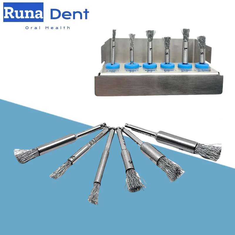 

Щетка для зубных имплантатов из нержавеющей стали 420, немагнитная, для чистки поверхности имплантатов, инструмент для ухода при периимплантите