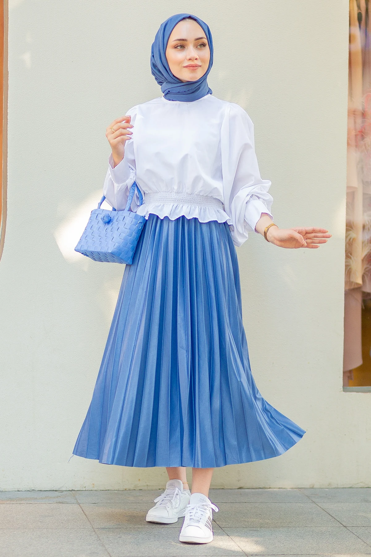 shirt-skirt combi turkish made summer fashion muslim clothing duo kombin stylish clothing 20220021