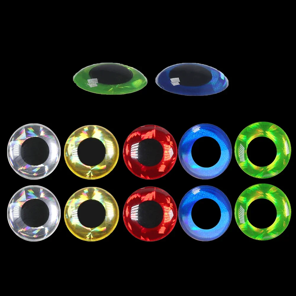 Holographique 3D époxy yeux de poisson Simulation mouche leurre de pêche Streamer mouche vairon appât artificiel bricolage oeil matériel de pêche 2mm-18mm