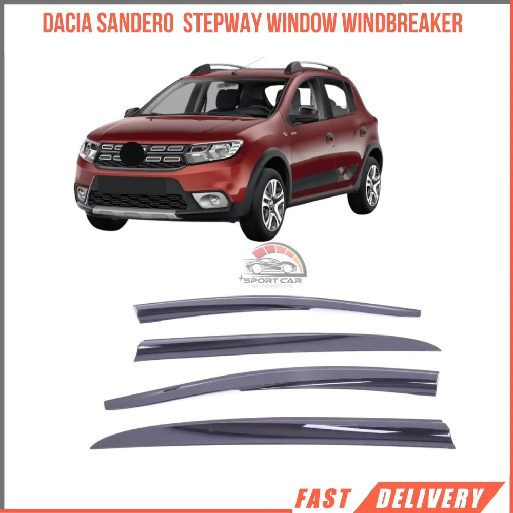 FOR DACIA SANDERO STEPWAY glass spoiler Sport Style 4 piece car rain protection Sport Style accessory-Free Shipping