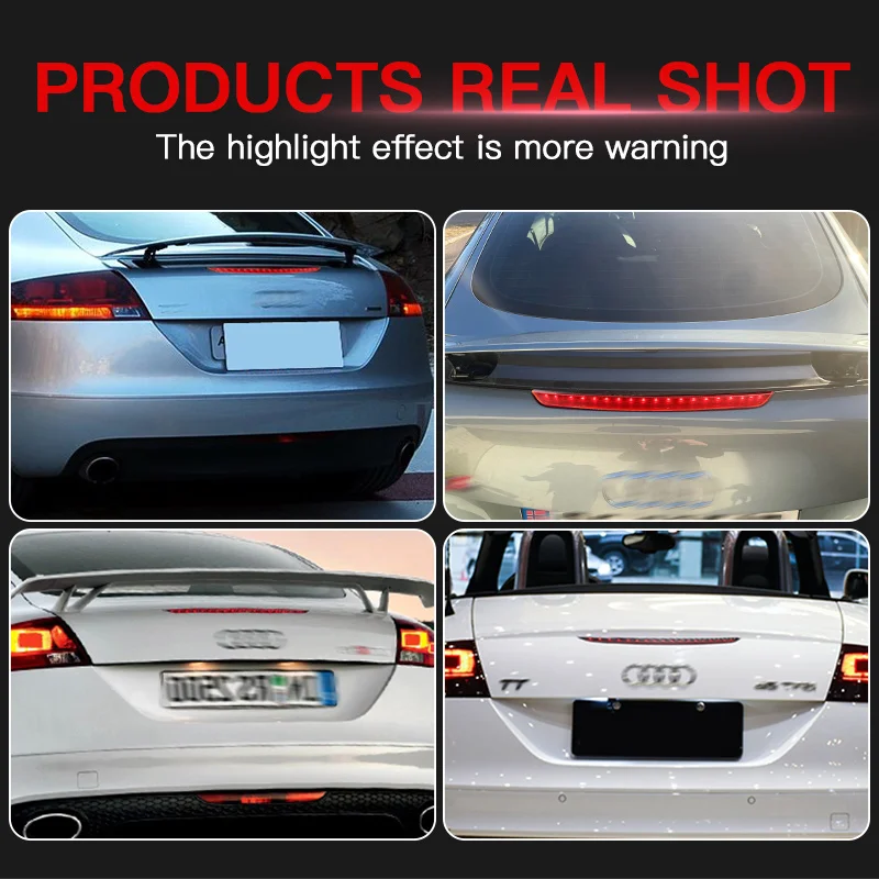 1PC LED High Mount 3rd Third Brake Light Canbus For 2006 2007 2008 2009-2014 Audi TT 8J MK II Tail Stop Warning Fog Strip Lamp view 6
