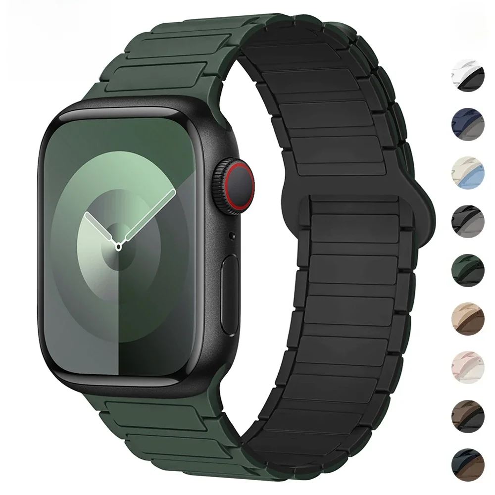 Pętla magnetyczna do pasków Apple Watch 44 mm 40 mm 49 mm 45 mm 41 mm 38 42 mm 46 mm Silikonowa bransoletka iWatch Series ultra 10 9 8 7 Se 6 5 — zdjęcie 2