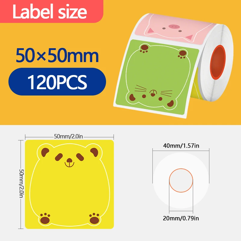 KAYSION ملصق حراري ذاتي اللصق ملصق حراري مباشر لتصميم شعار DIY رمز الاستجابة السريعة اسم العلامة طابعة حرارية محمولة