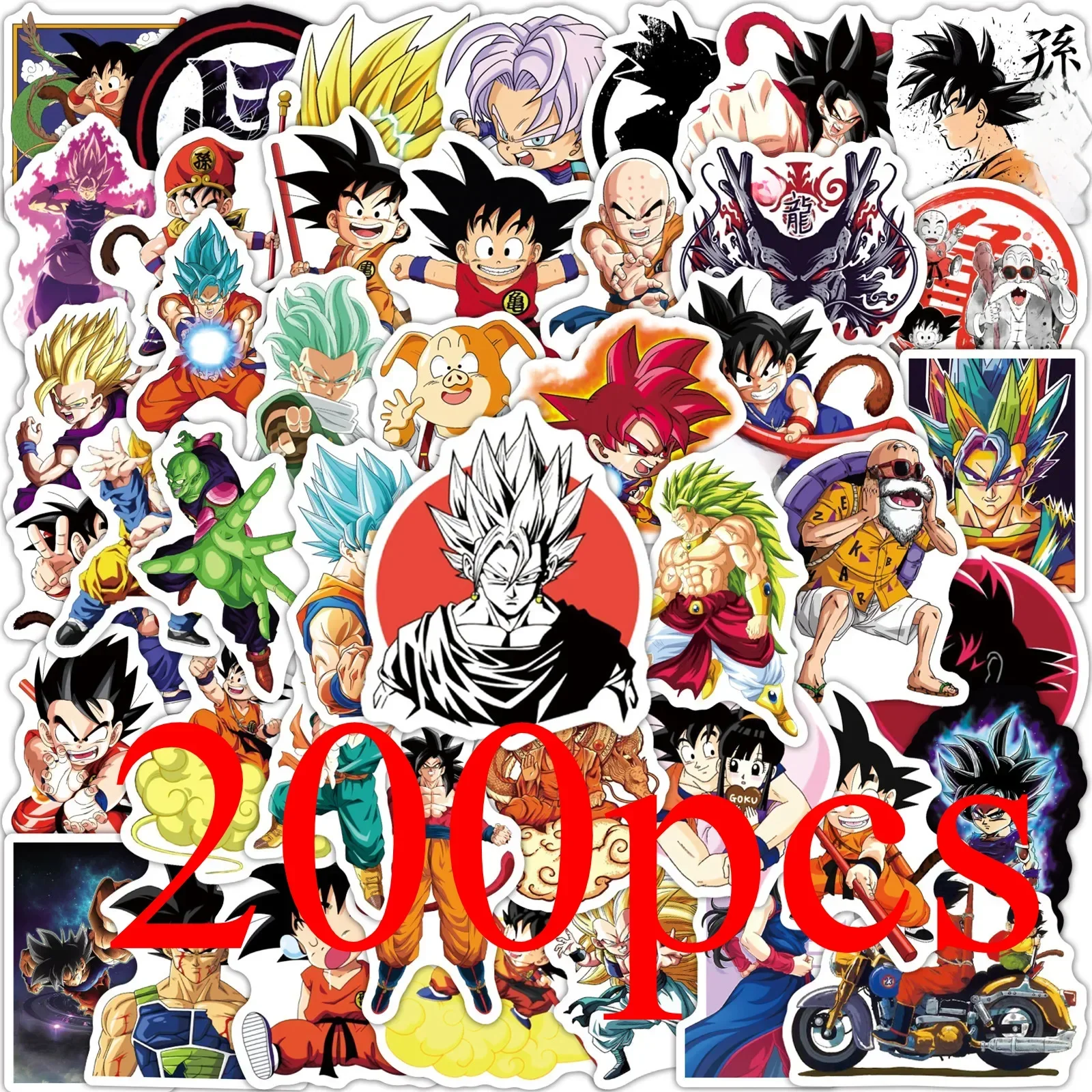 50/100/200 Stück Anime Dragon Ball Aufkleber für Kinder Graffiti Skateboard Laptop Wasserflasche Motorrad Cartoon Aufkleber Spielzeug Aufkleber