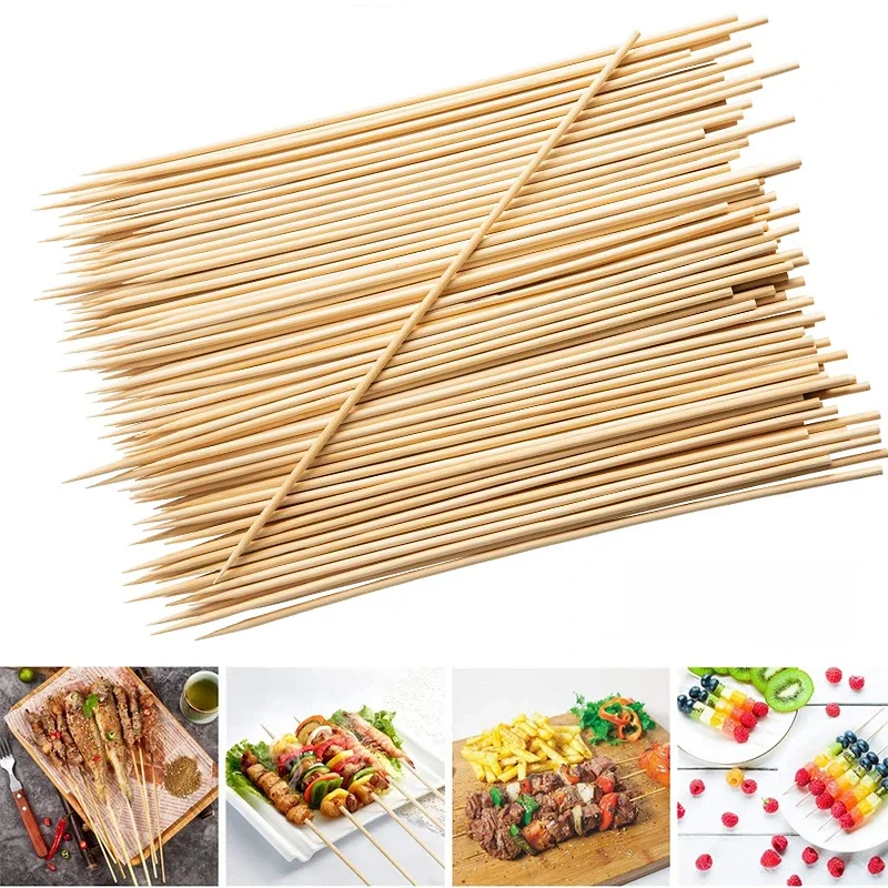 LMETJMA-Modules de Barbecue en Bambou Naturel, Bâtonnets de 25cm pour Griller, 90 Pièces, JT47