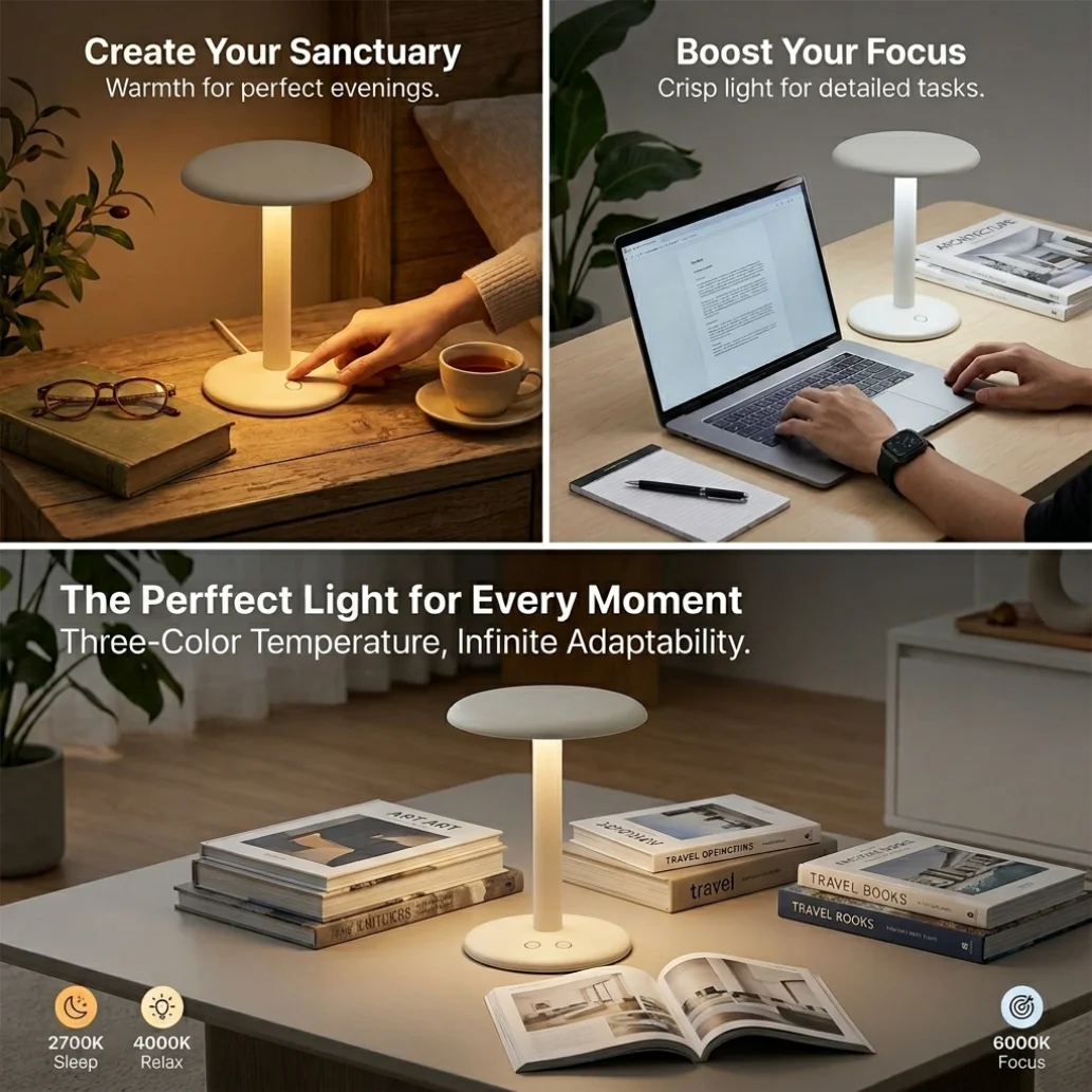 Cordless Touch Table Lamp, 3 C - Colour Changing Bulb ulasan dan harga