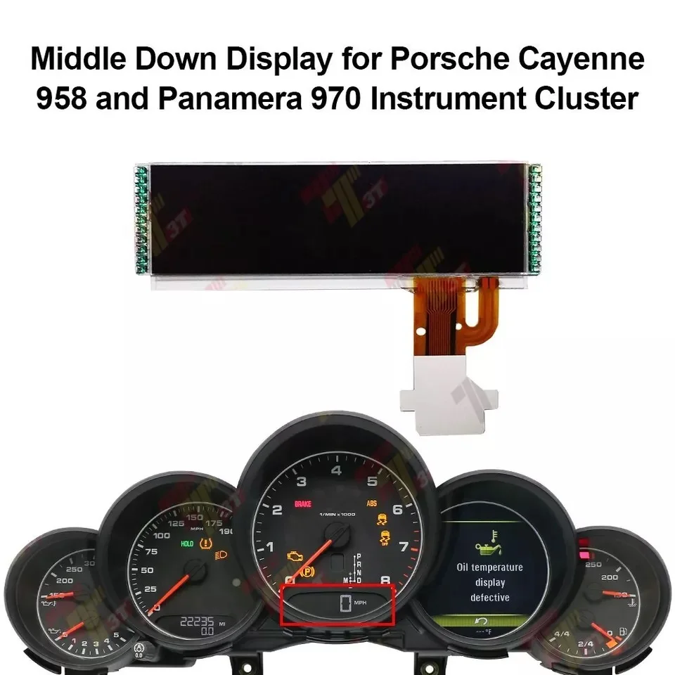 Dashboard Central of Lower LCD Display for Porsche Cayenne 958 Panamera 970 Instrument Cluster