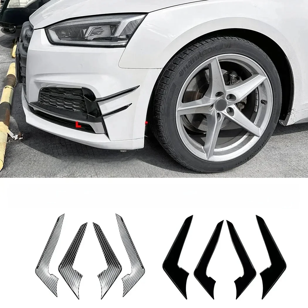 Przedni zderzak Splitter Wings Canards Dla Audi A5 S5 S-Line Coupe Sportback B9 2017-2019 ABS UV Coat Body Kit Tuning Lip Spoiler — 2