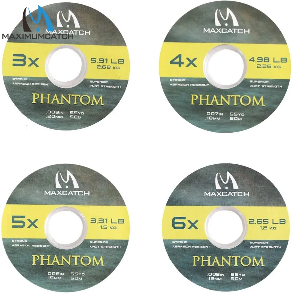 Maximumcatch Fly Fishing Tippet Line Nylonowy materiał Tippet Przezroczysty kolor 25/50M 0X/1X/2X/3X/4X/5X/6X/7X